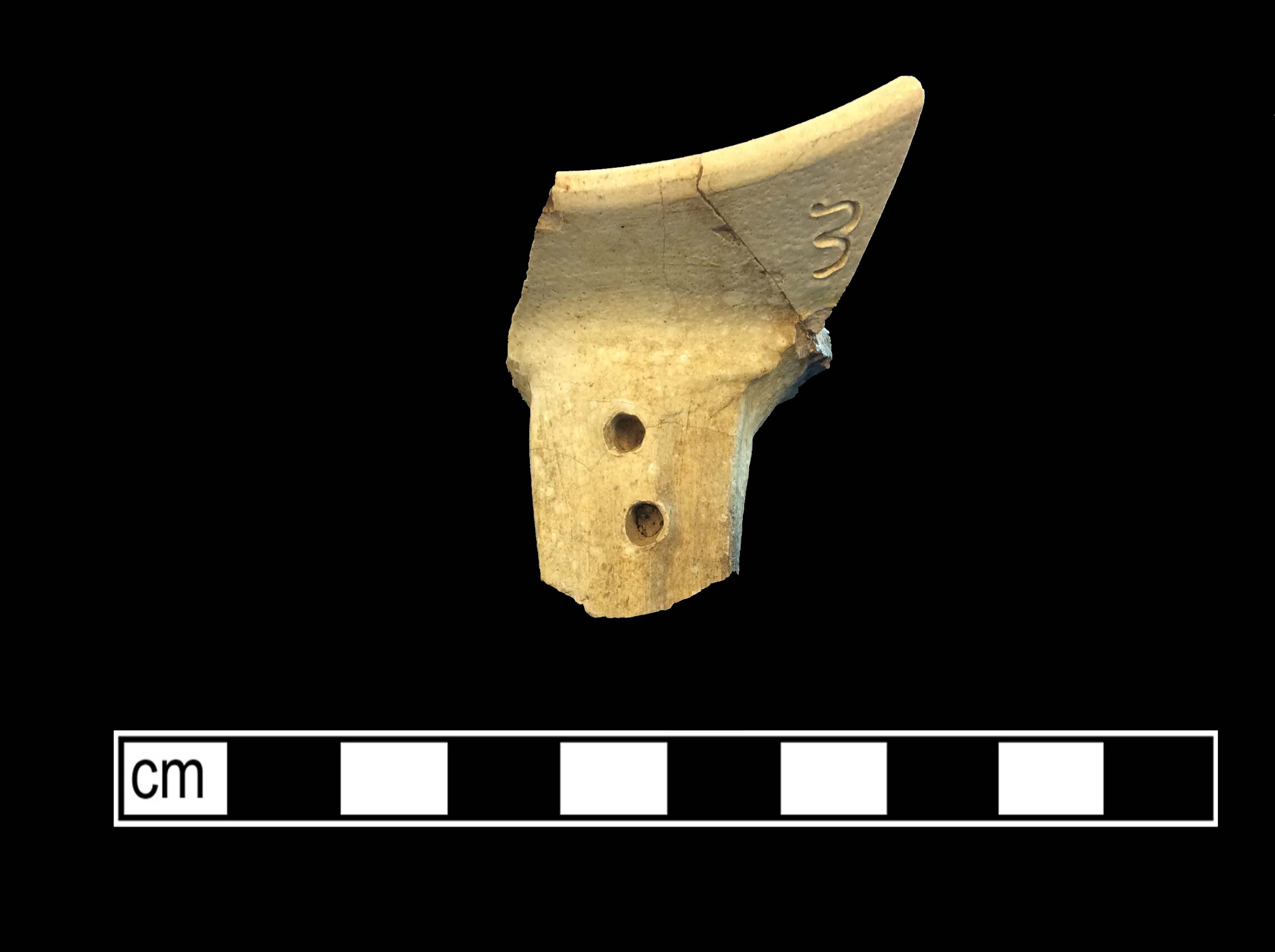 Image of Rhenish blue on gray stoneware fragment.