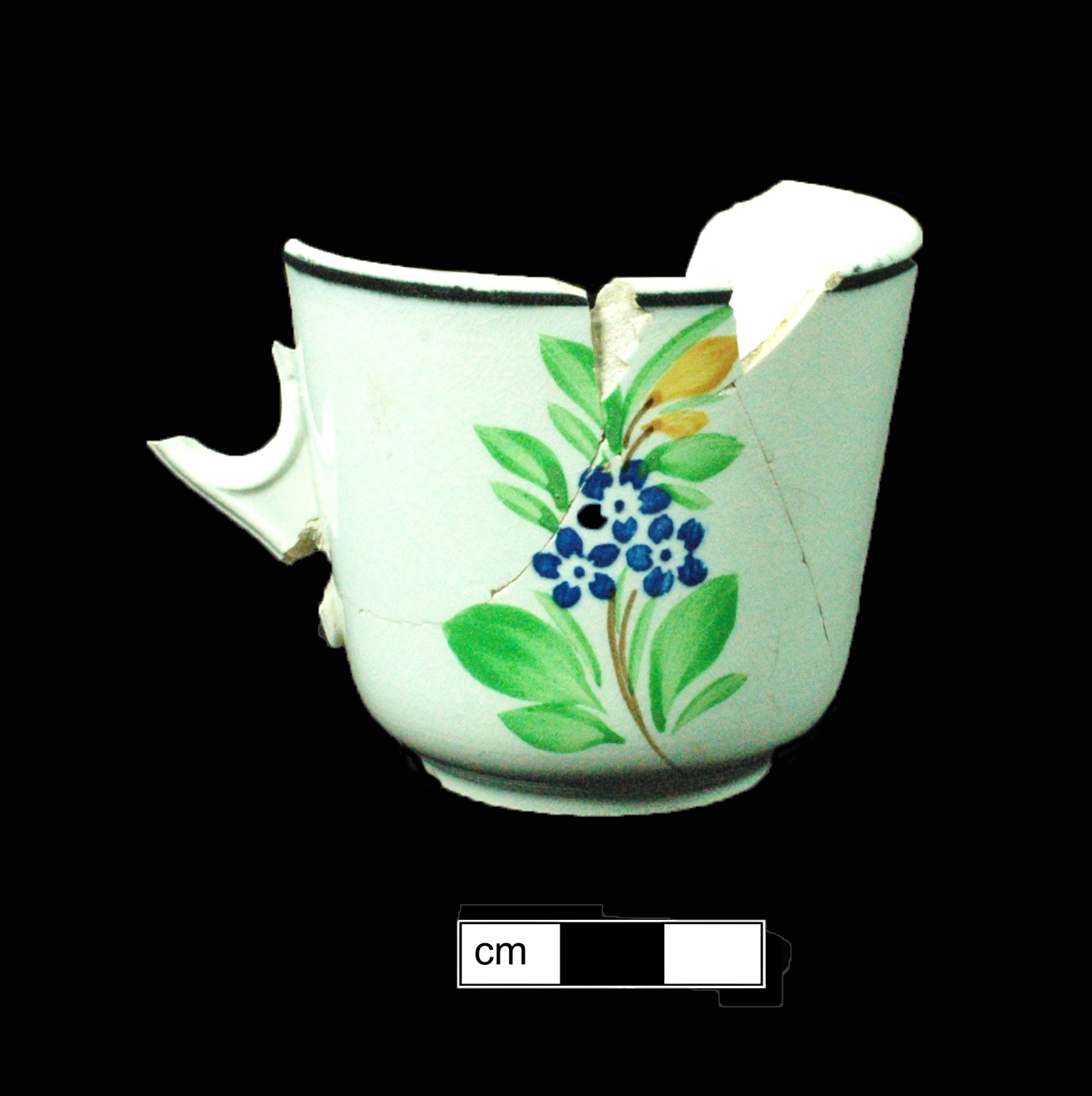 Image of sponge decorated earthenware fragment.