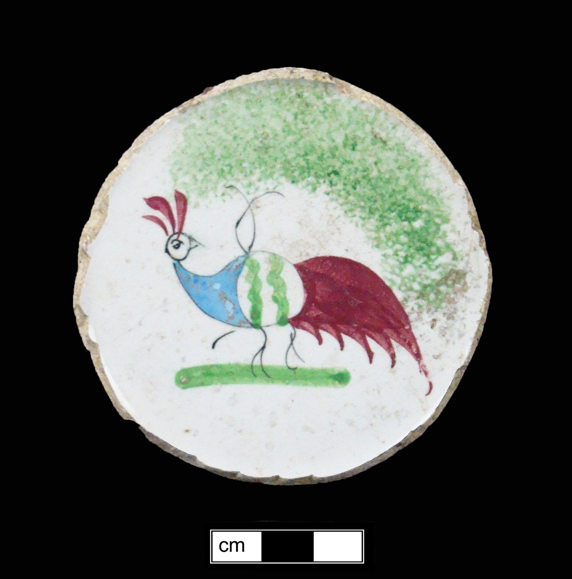 Image of sponge decorated earthenware fragment.