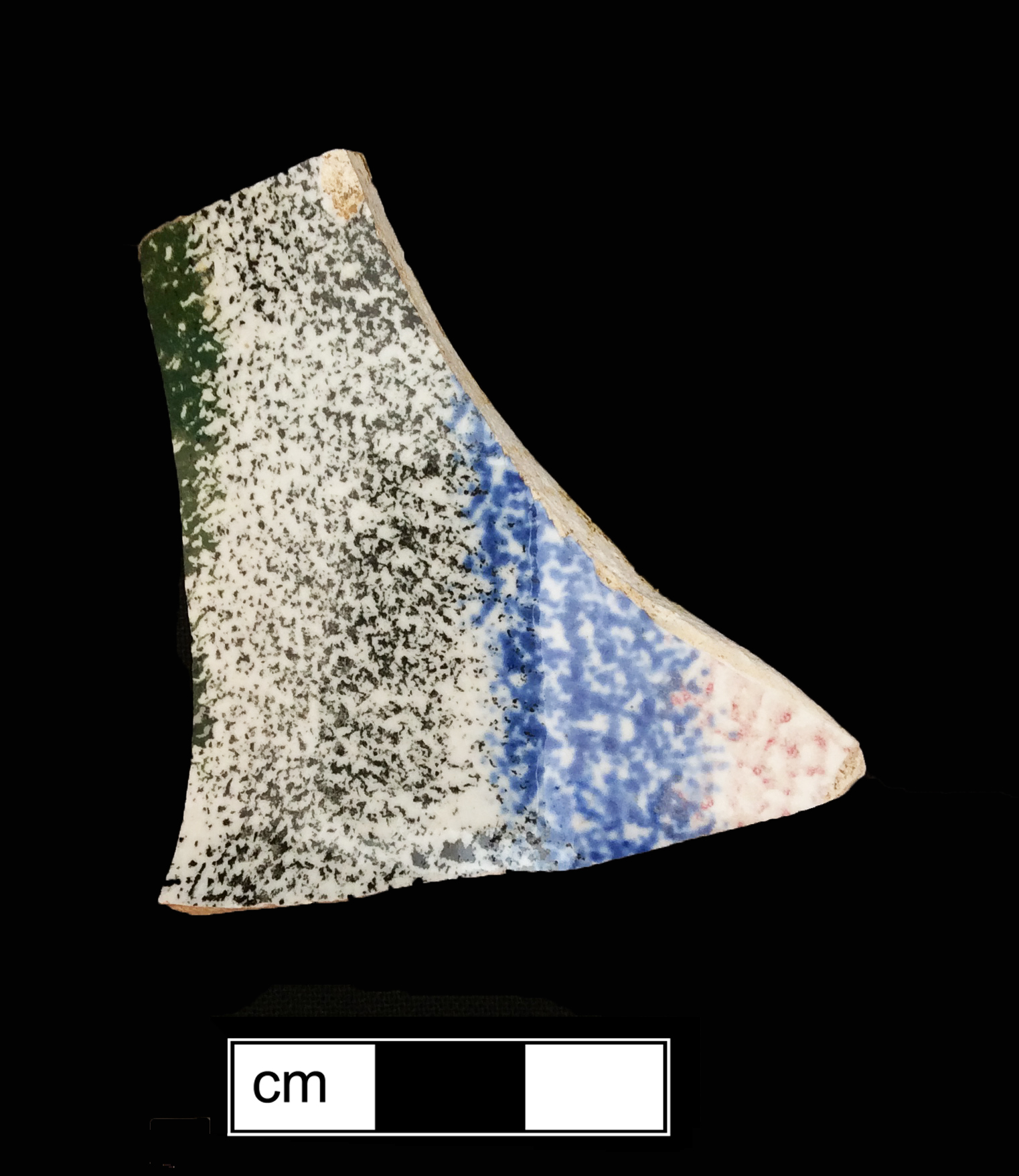 Image of sponge decorated earthenware fragment.