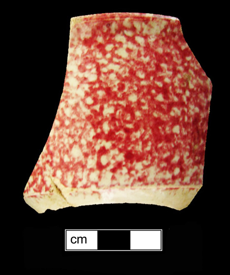 Image of sponge decorated earthenware fragment.