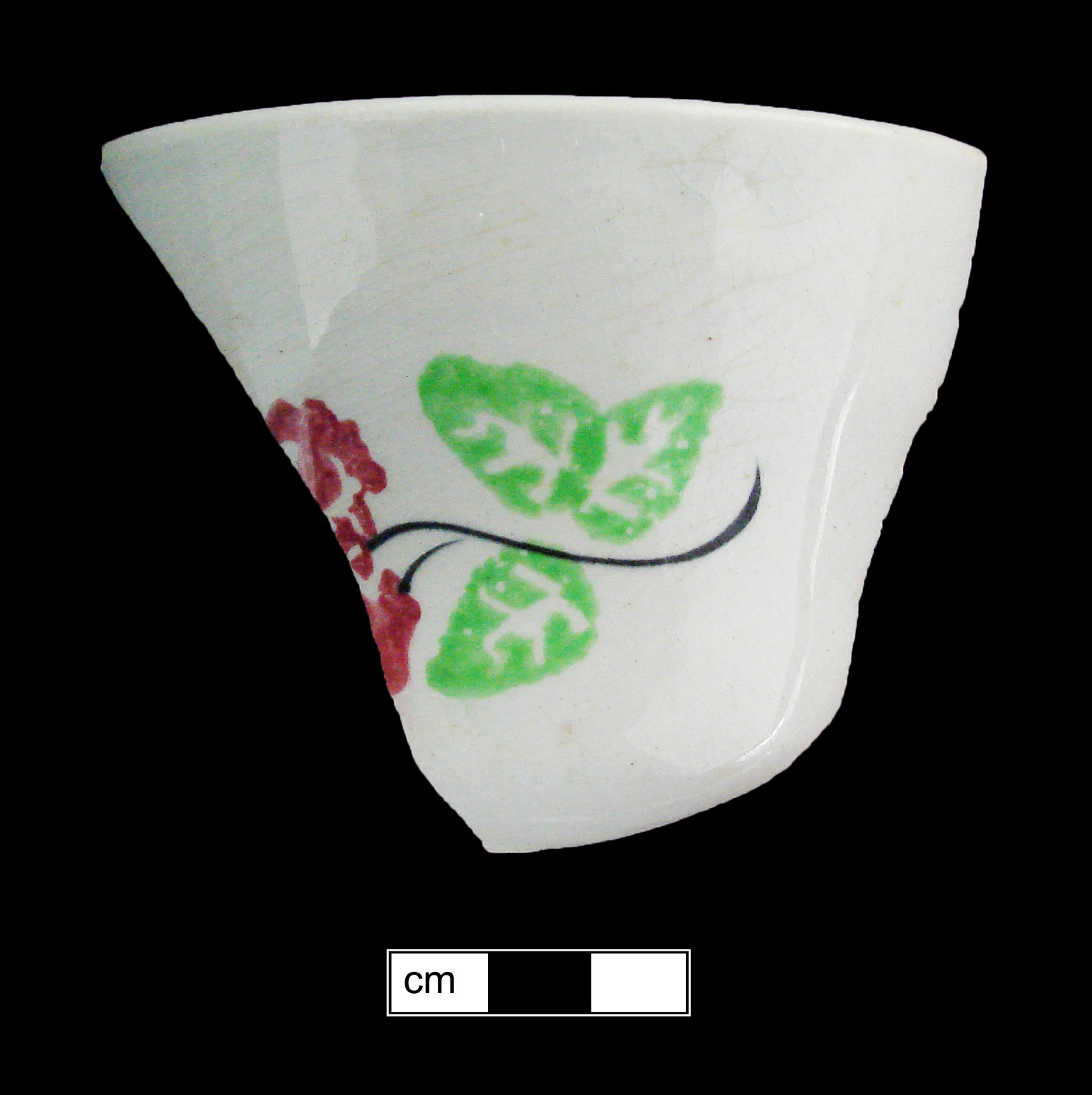 Image of sponge decorated earthenware fragment.