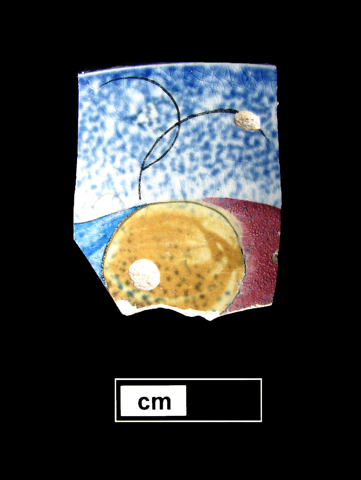 Image of sponge decorated earthenware fragment.