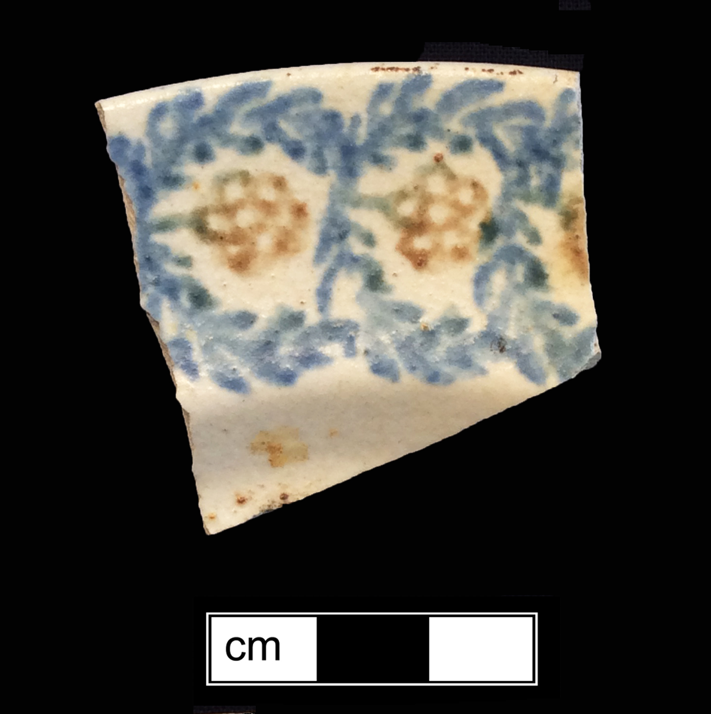 Image of sponge decorated earthenware fragment.