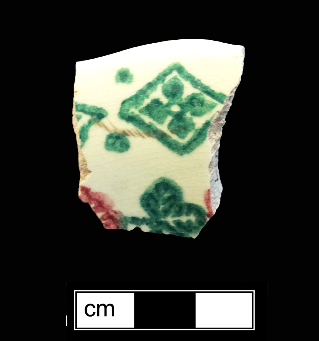 Image of sponge decorated earthenware fragment.