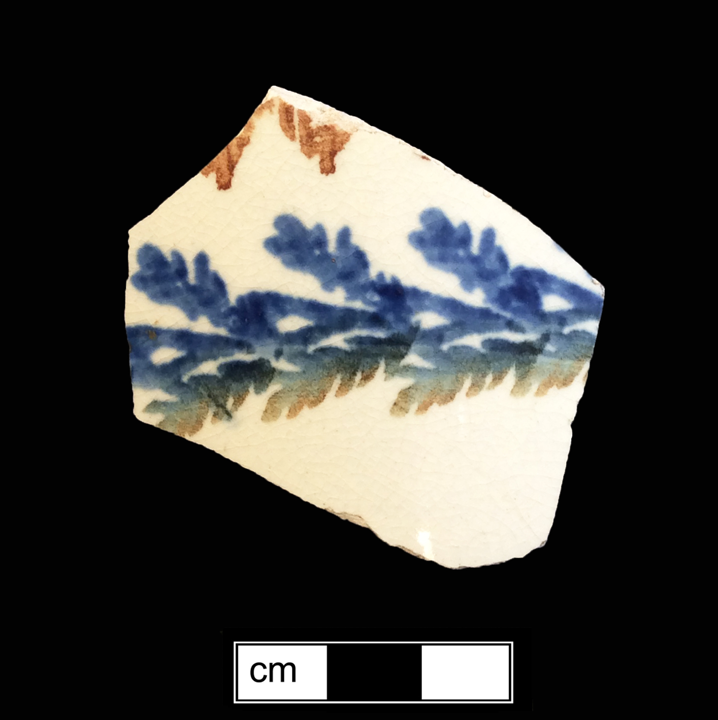 Image of sponge decorated earthenware fragment.