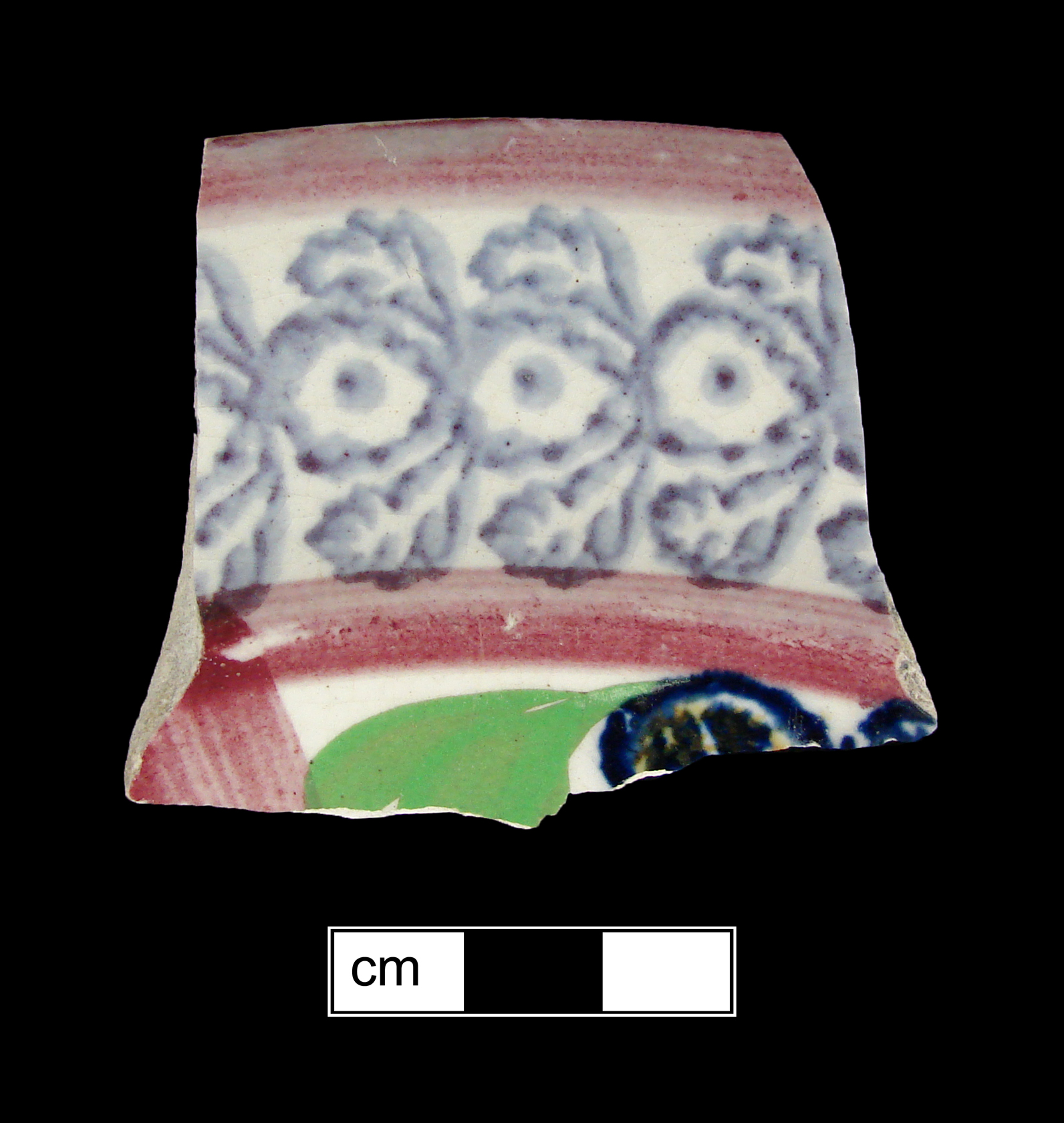 Image of sponge decorated earthenware fragment.