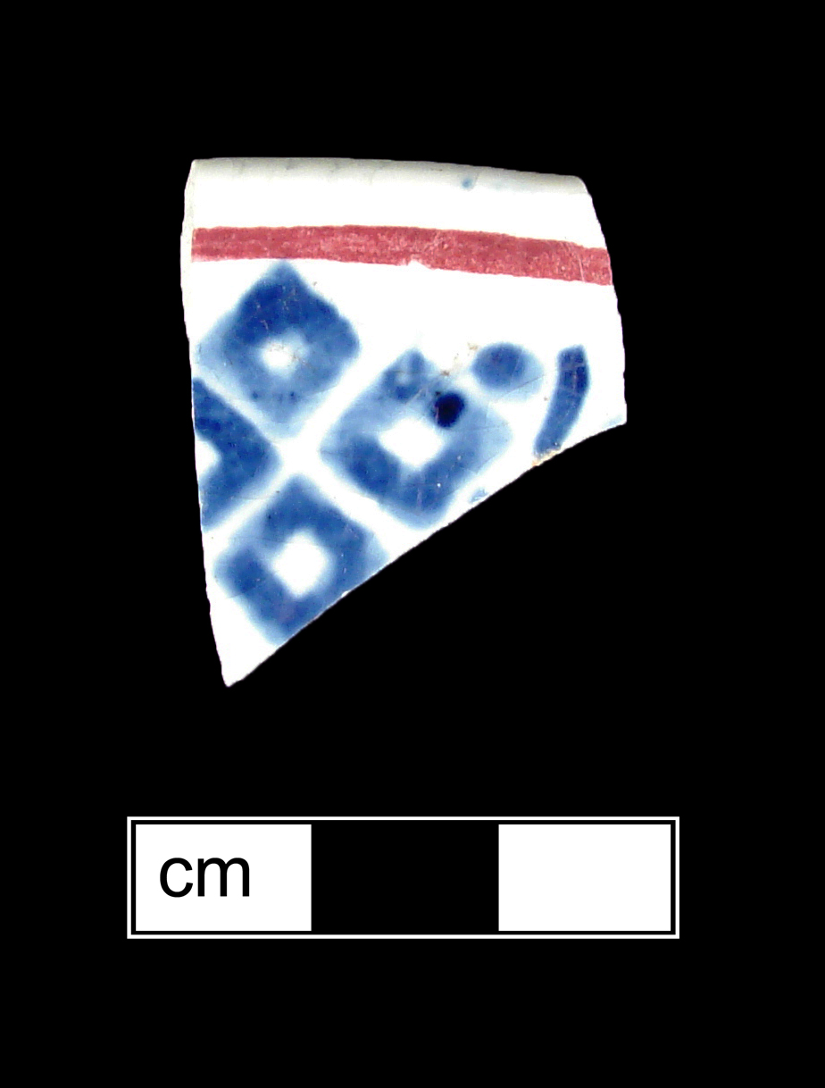 Image of sponge decorated earthenware fragment.