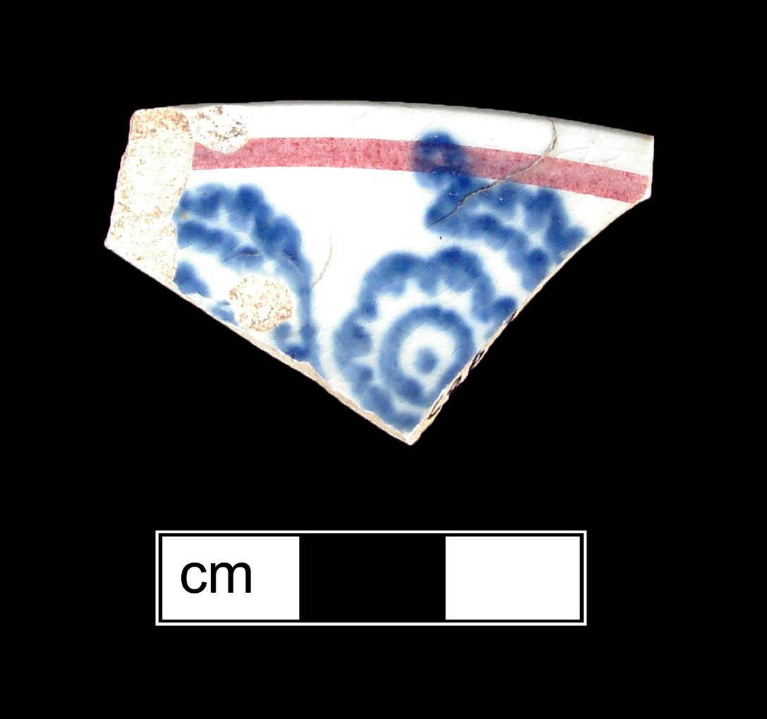 Image of sponge decorated earthenware fragment.