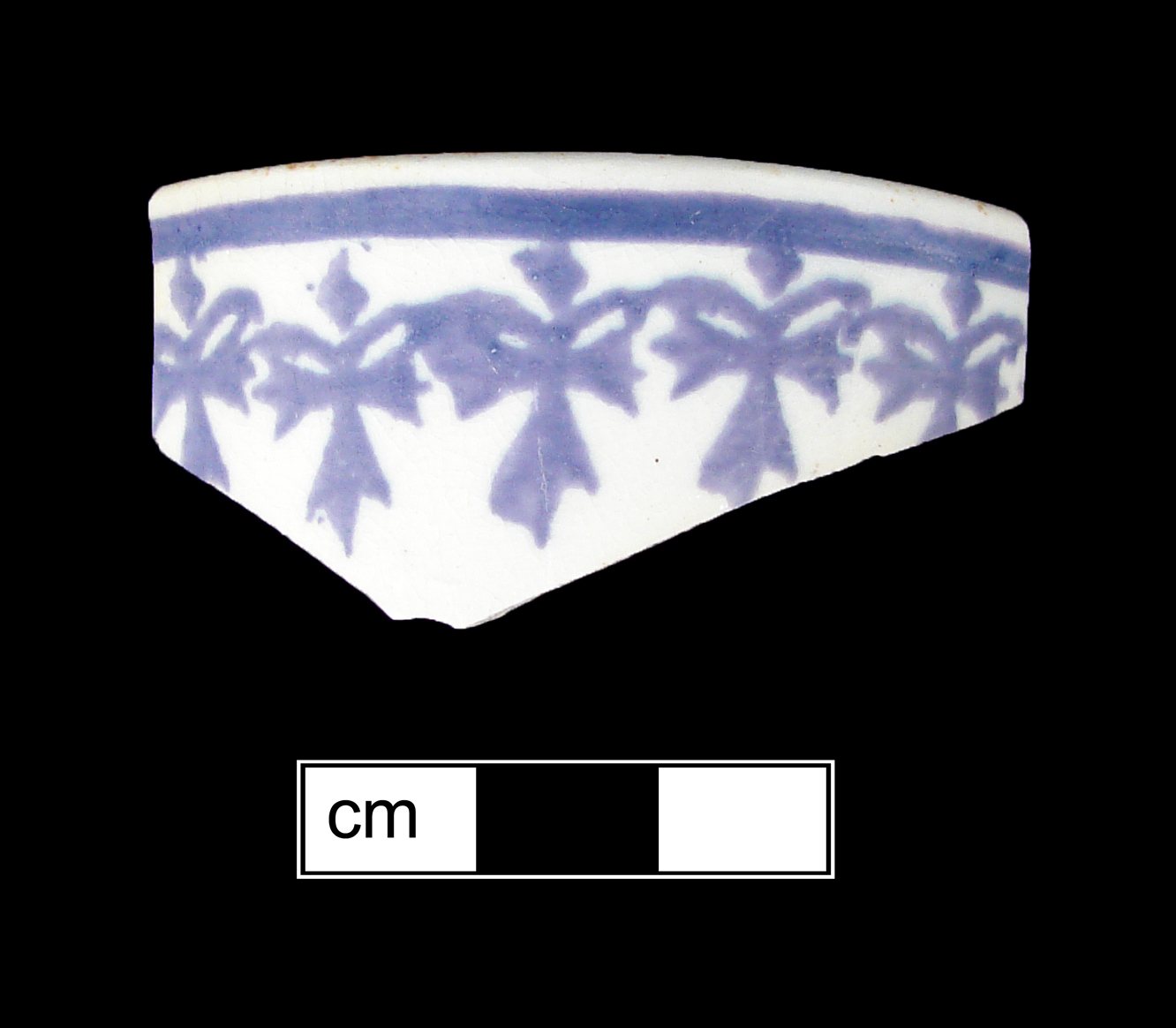Image of sponge decorated earthenware fragment.
