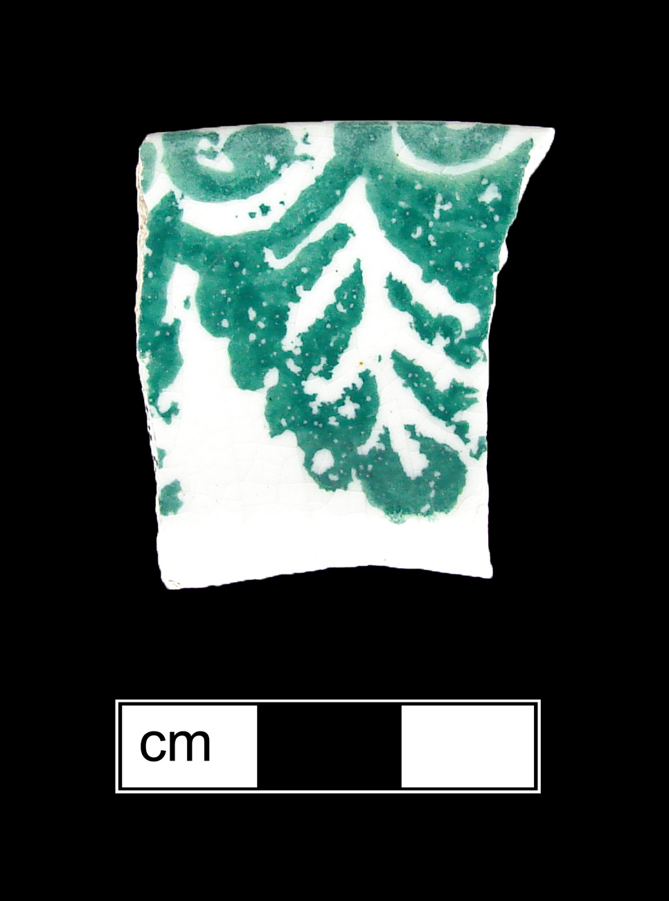 Image of sponge decorated earthenware fragment.