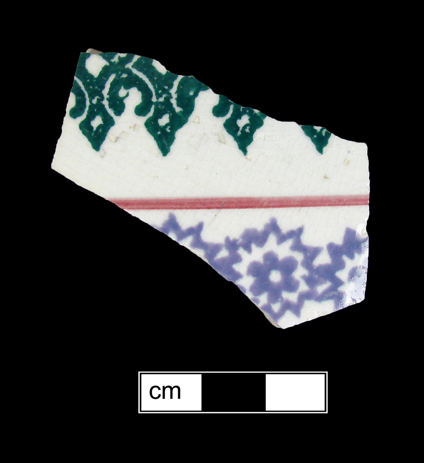 Image of sponge decorated earthenware fragment.