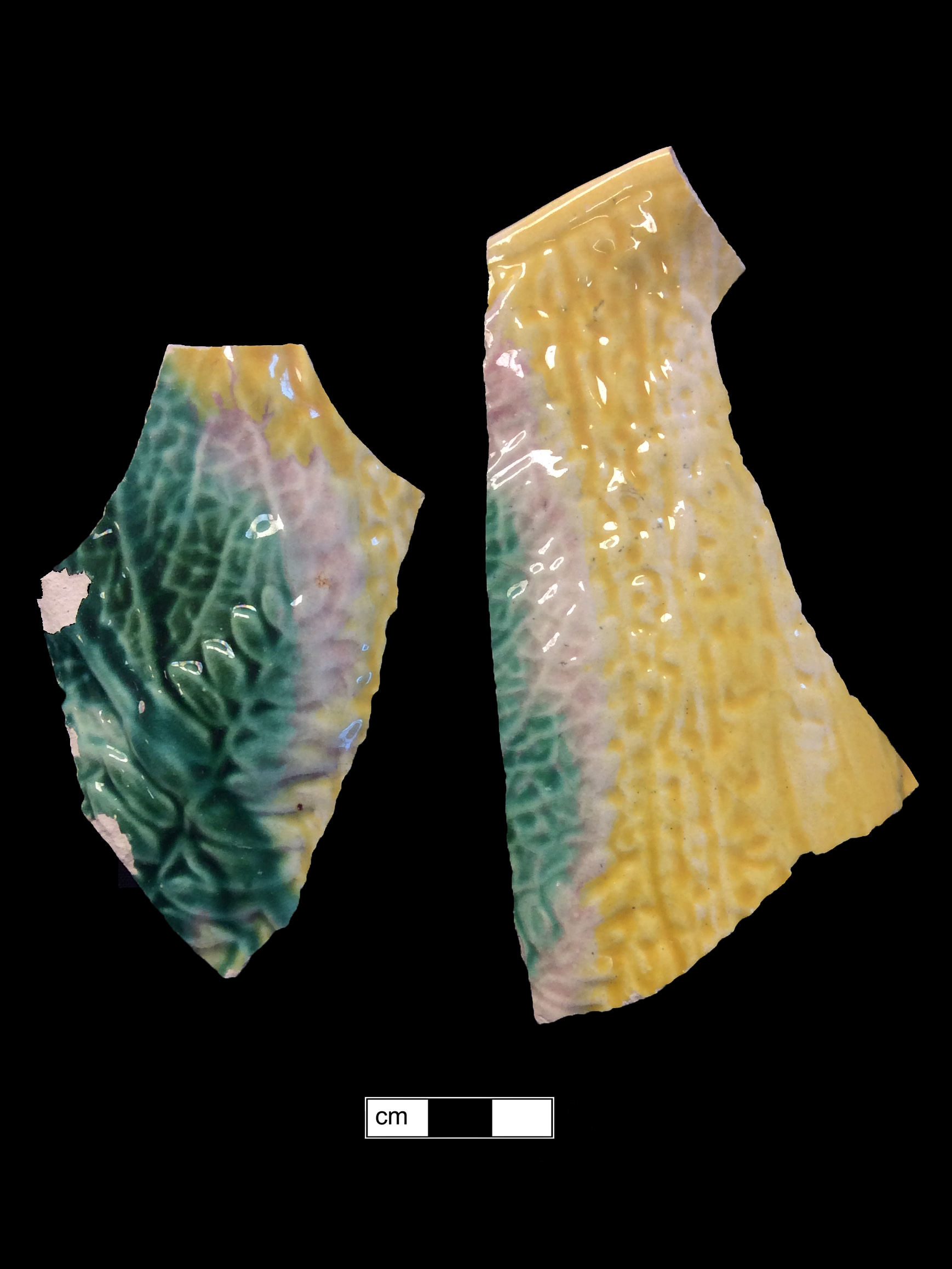 Image of Victorian majolica fragment.