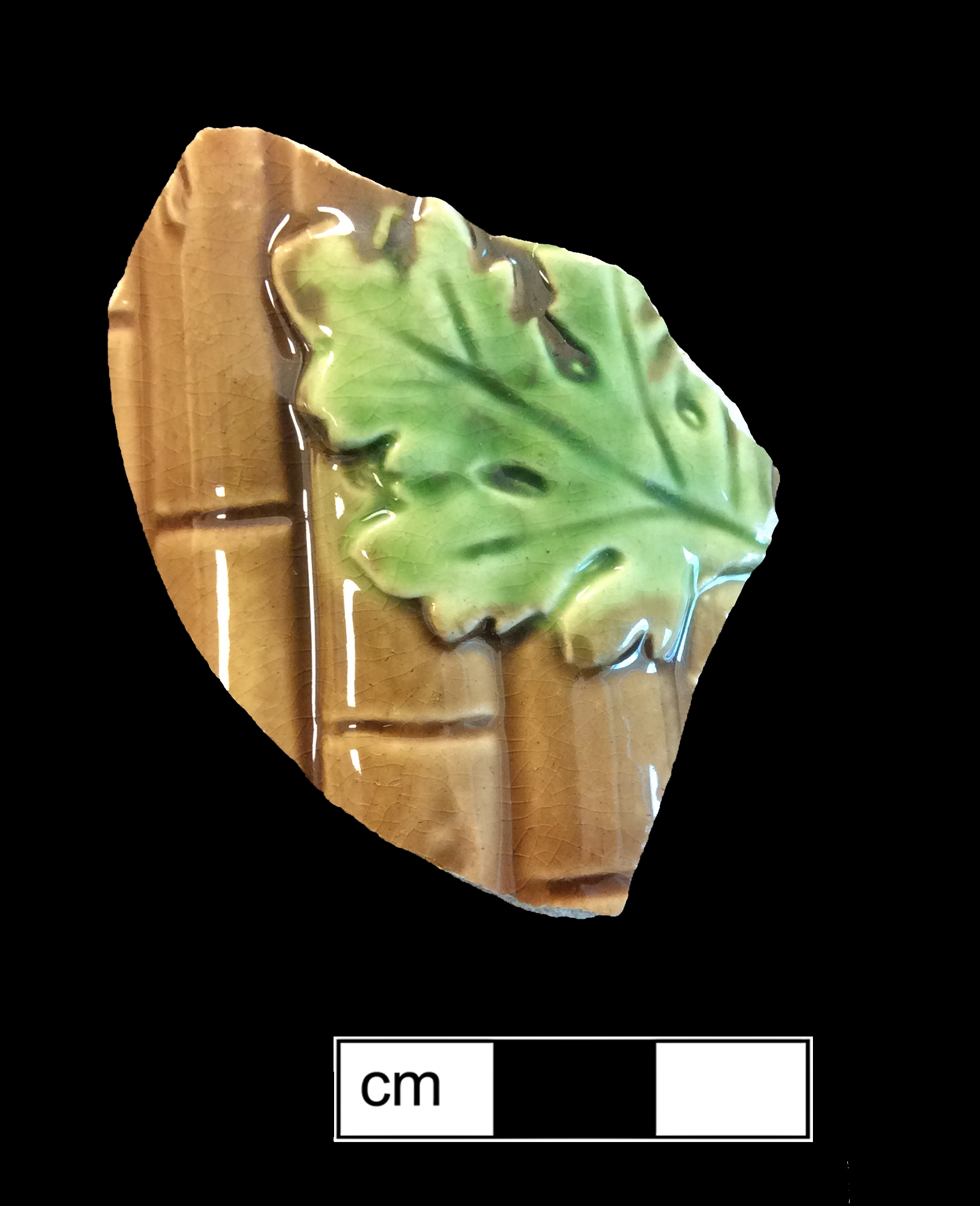 Image of Victorian majolica fragment.