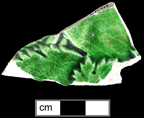 Image of Victorian majolica fragment.