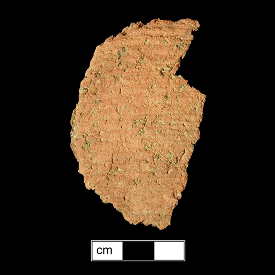 Image of ceramic, Hornblende/Gneiss Tempered Body with Cord-Marked Surface Treatment, Dame's Quarter type, Undecorated