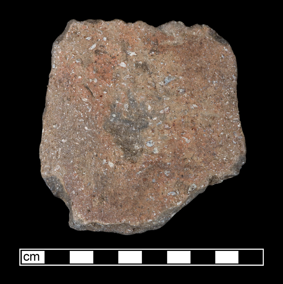 Image of ceramic, Steatite Tempered Rim with Plain/Smoothed Surface Treatment, Marcey Creek type, Lip-Nicking