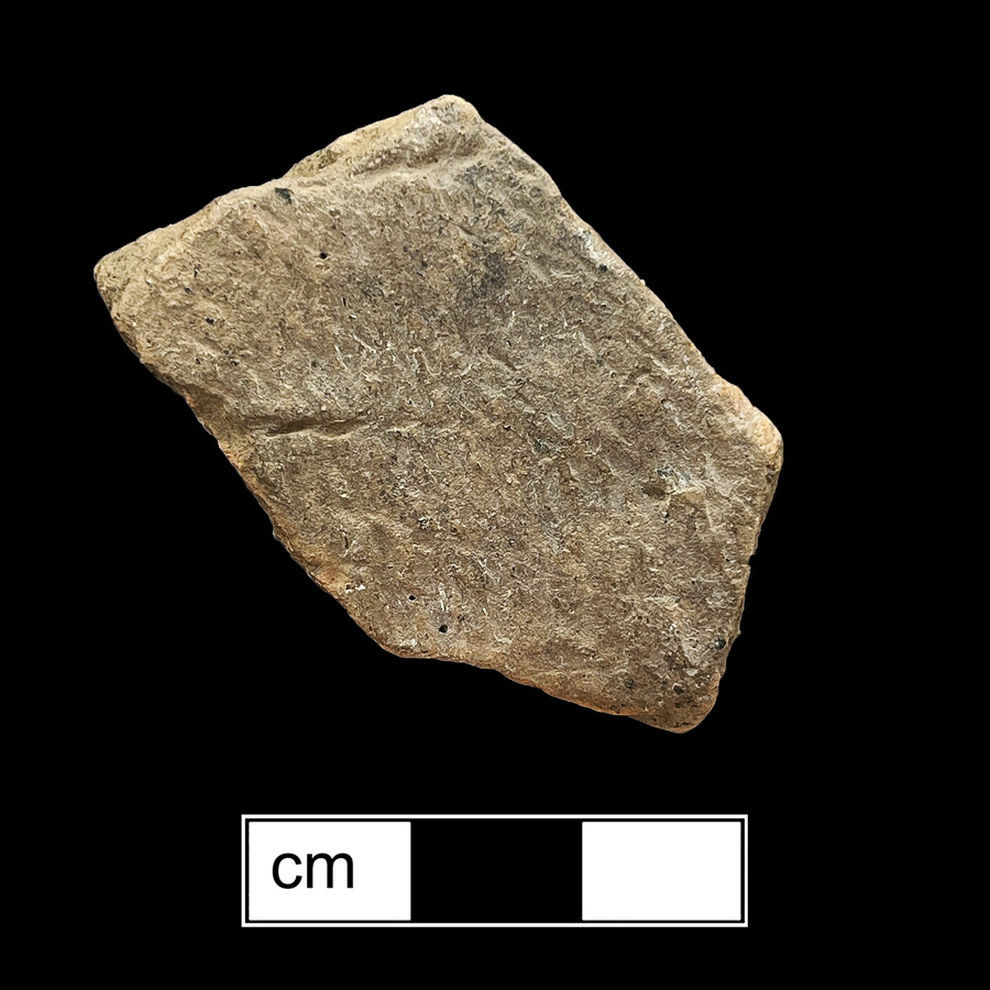Image of ceramic, Sand/Crushed Rock Tempered Body with Fabric-Impressed Surface Treatment, Minguannan type, Direct Cord-Marked