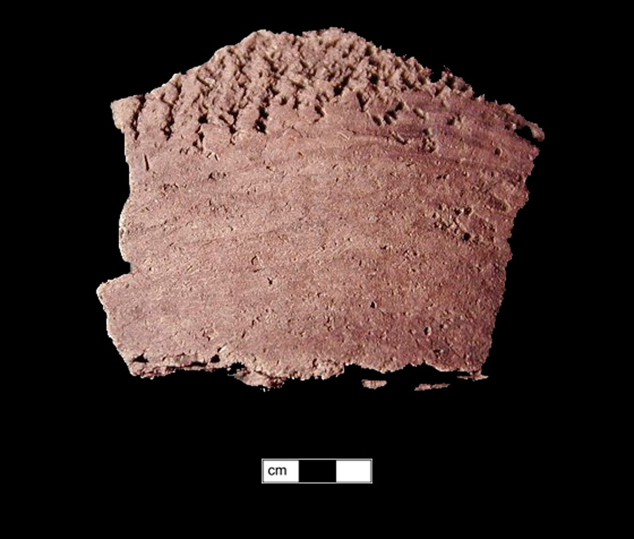 Image of ceramic, Shell Tempered Base with Net-Impressed Surface Treatment, Mockley type, Undecorated