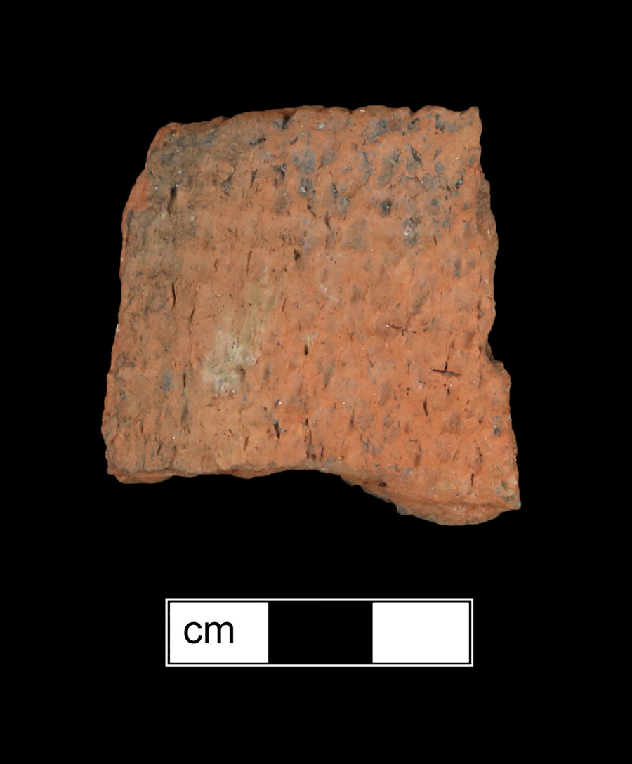 Image of ceramic, Shell Tempered Body with Net-Impressed Surface Treatment, Mockley type, Undecorated