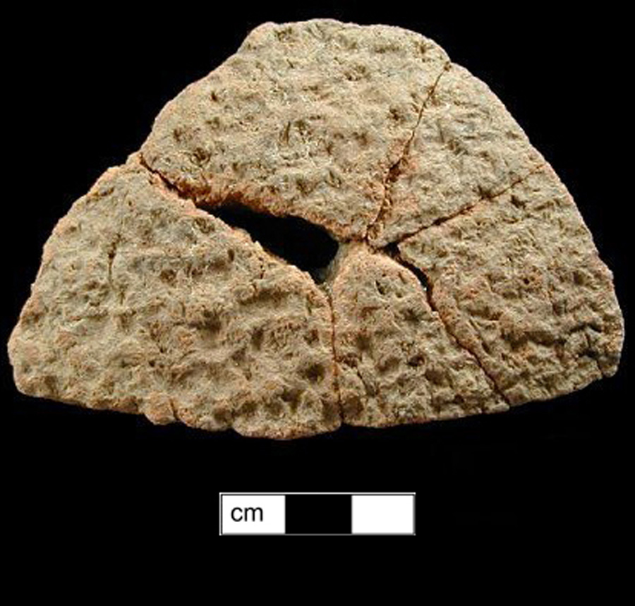 Image of ceramic, Sand Tempered Mended Body with Net-Impressed Surface Treatment, Pope's Creek type, Undecorated