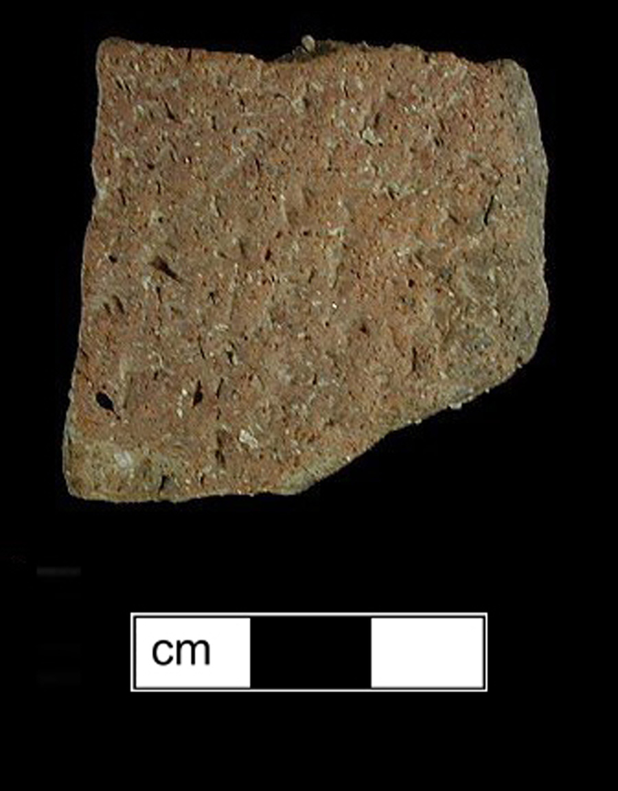 Image of ceramic, Sand Tempered Body with Net-Impressed Surface Treatment, Pope's Creek type, Undecorated