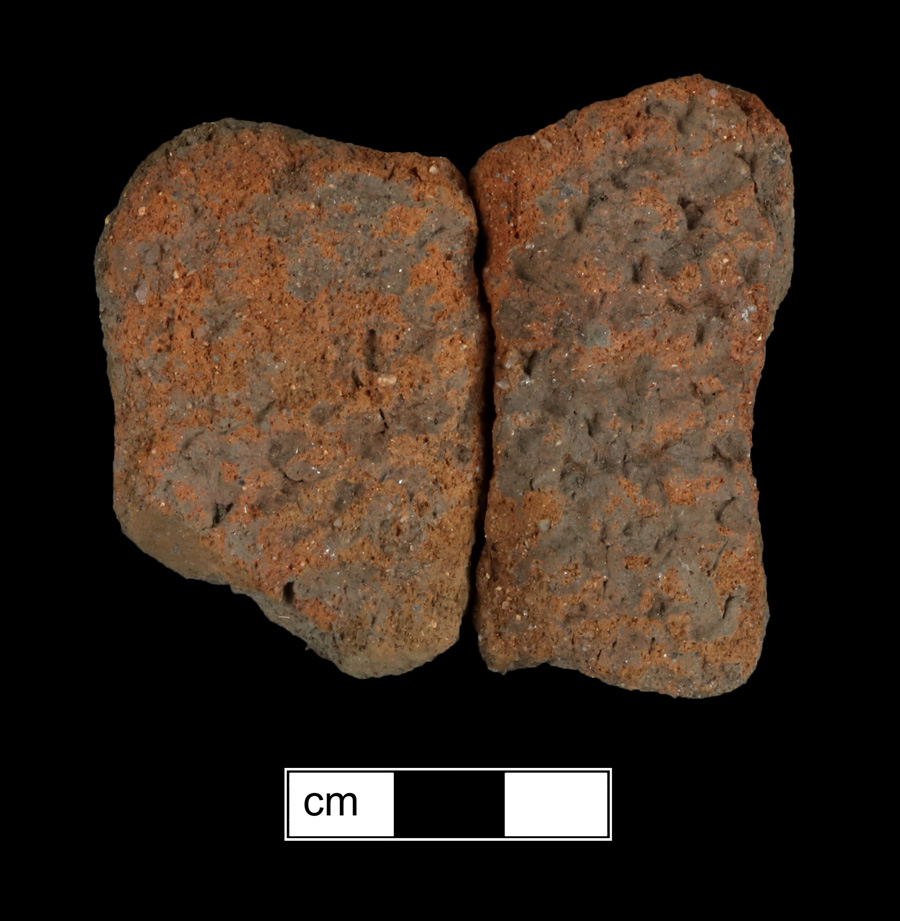 Image of ceramic, Sand Tempered Mended Body with Net-Impressed Surface Treatment, Pope's Creek type, Undecorated