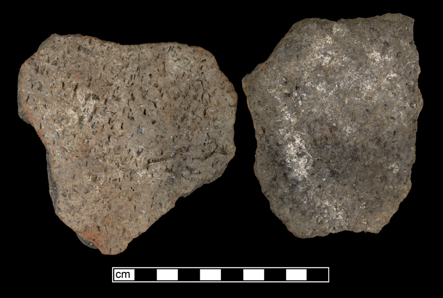 Image of ceramic, Sand Tempered Body with Net-Impressed Surface Treatment, Pope's Creek type, Undecorated