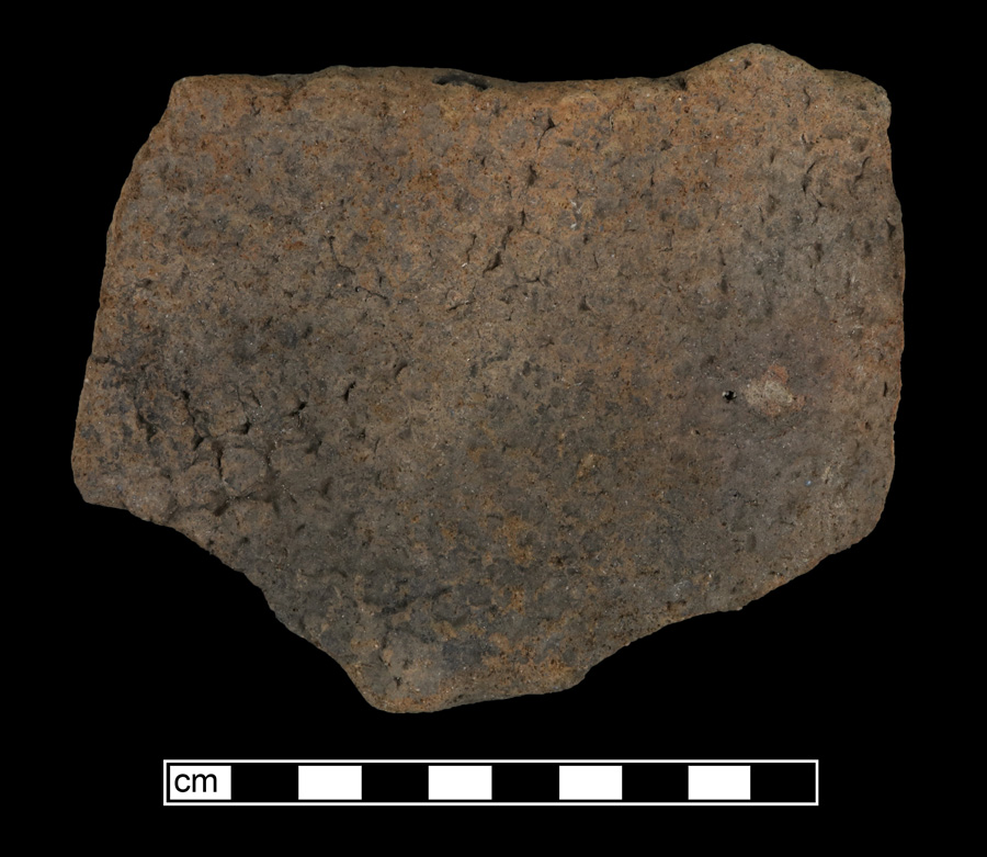 Image of ceramic, Sand Tempered Body with Net-Impressed Surface Treatment, Pope's Creek type, Undecorated