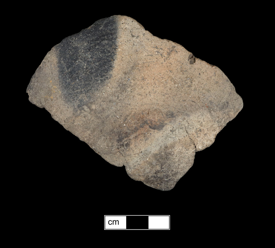 Image of ceramic, Crushed Quartz Tempered Base with Plain/Smoothed Surface Treatment, Potomac Creek type, Undecorated