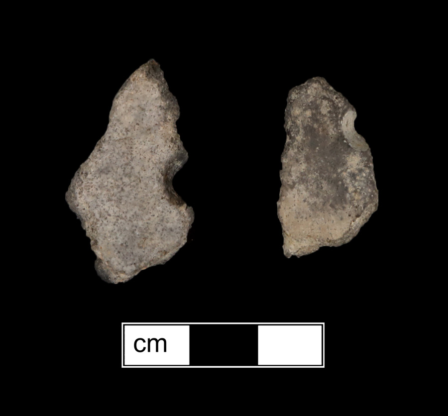 Image of ceramic, Crushed Quartz Tempered Body with Plain/Smoothed Surface Treatment, Potomac Creek type, Undecorated
