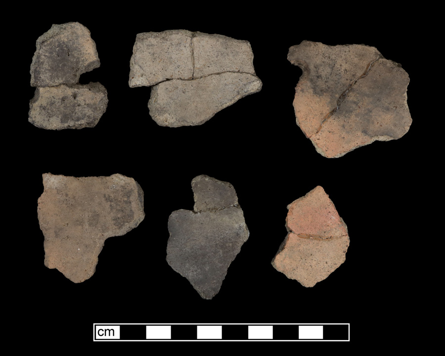 Image of ceramic, Crushed Quartz Tempered Mended Body with Plain/Smoothed Surface Treatment, Potomac Creek type, Undecorated