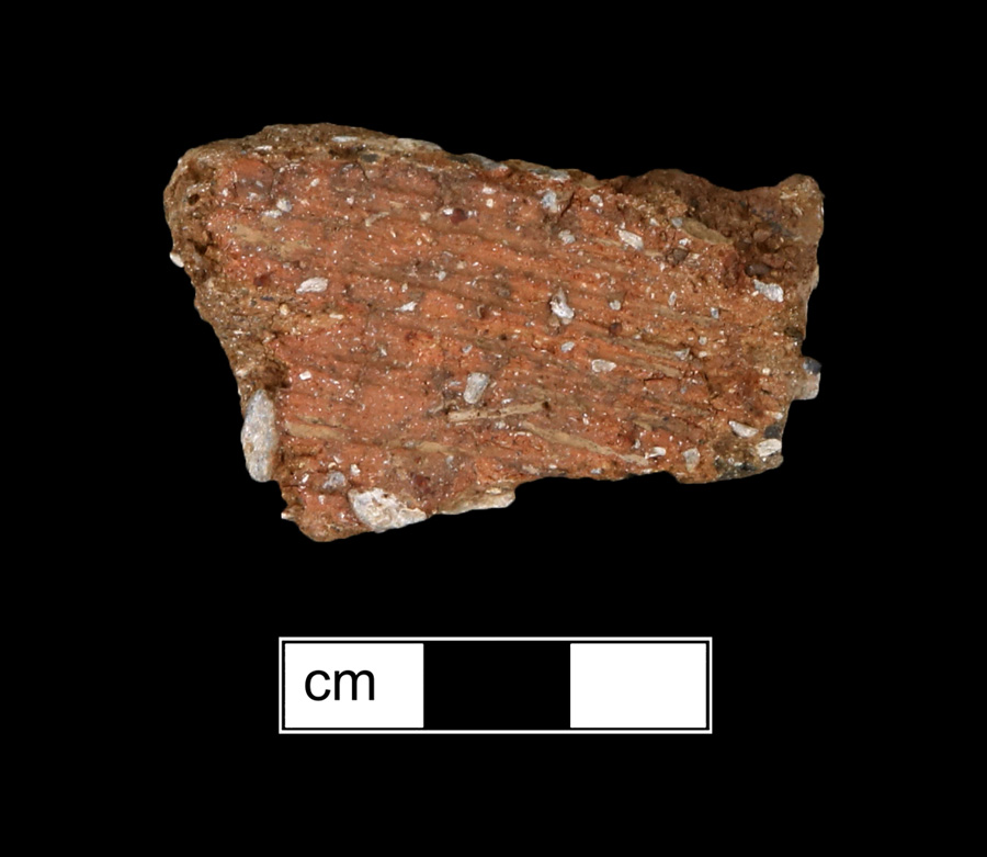 Image of ceramic, Steatite Tempered Body with Cord-Marked Surface Treatment, Selden Island type, Undecorated