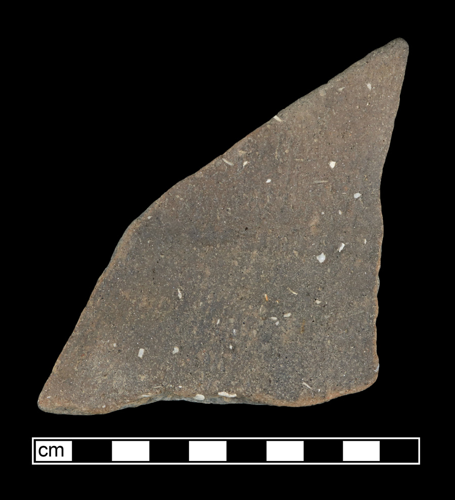 Image of ceramic, Shell Tempered Body with Cord-Marked/Smoothed Surface Treatment, Townsend type, Undecorated
