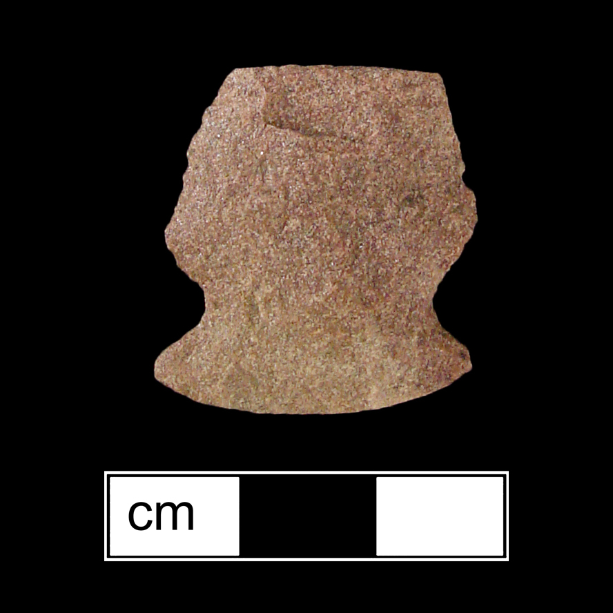 Image of stone projectile point made of Quartzite, Side-Notched shape, with a Expanding stem, N/A blade, and Convex base shape. Meadwood type.