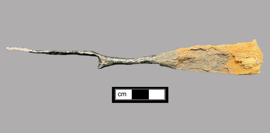 Image of iron fork, two-tined fork.