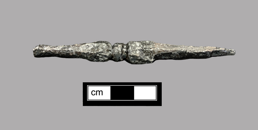 Image of iron fork, knock-on or pin tang.