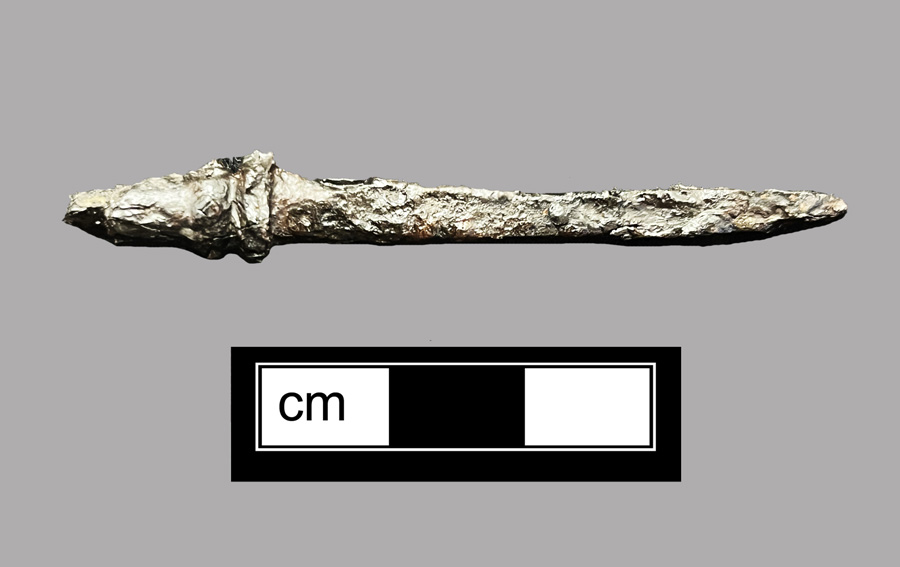 Image of iron fork, knock-on or pin tang.