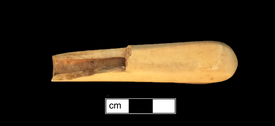 Image of bone or ivory fork, pin tang.