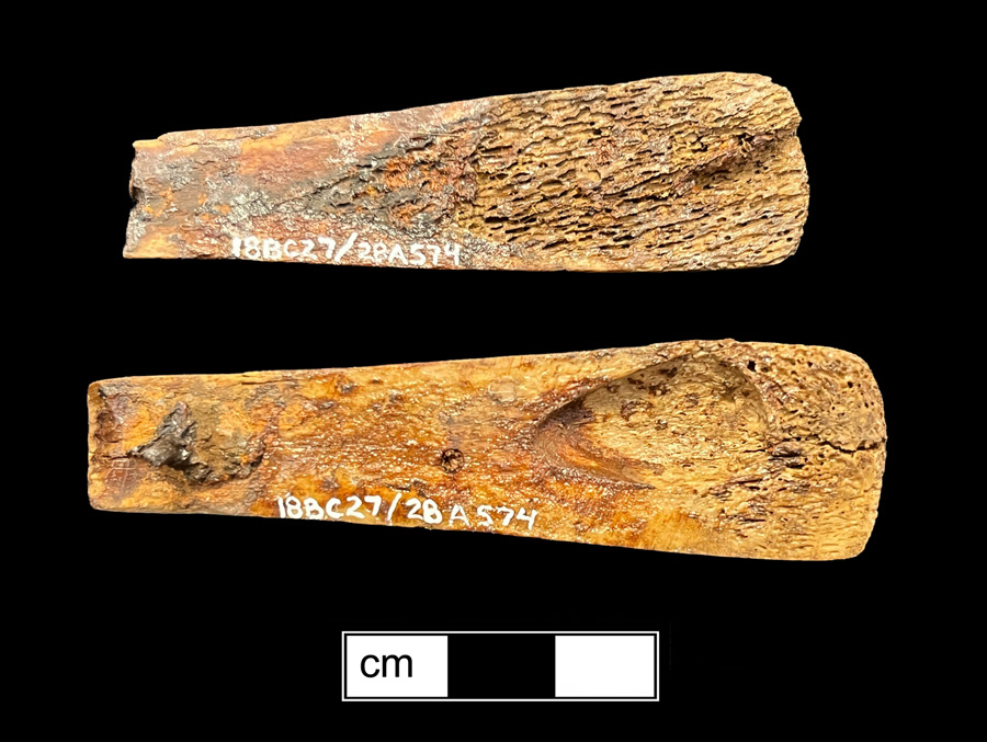 Image of bone knife handle.