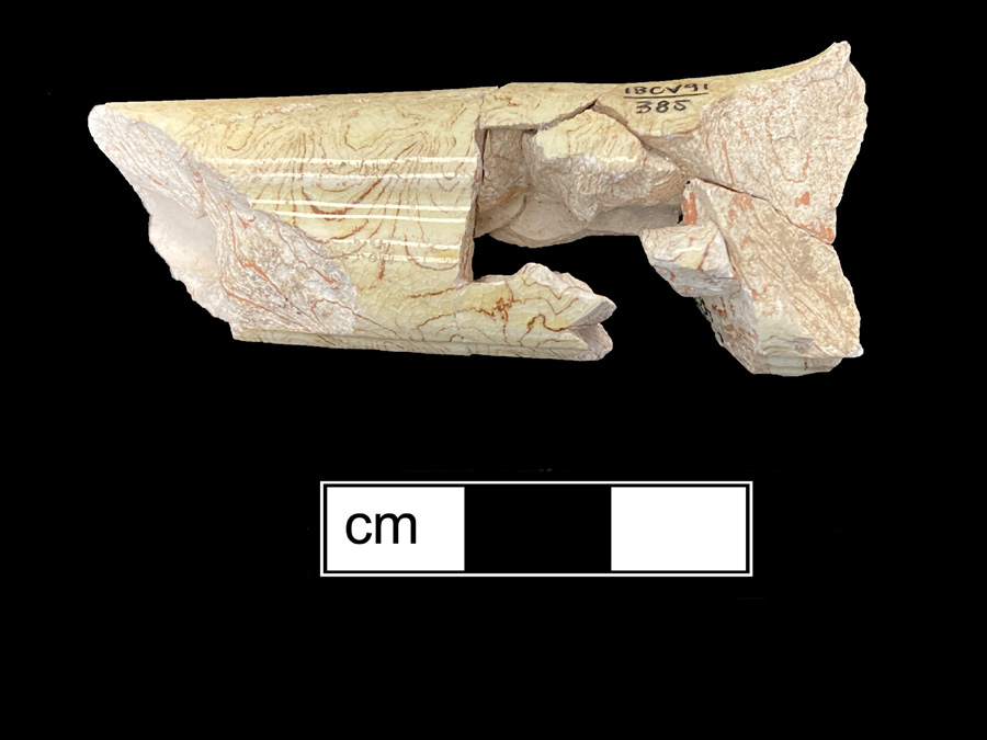 Image of agateware knife handle.