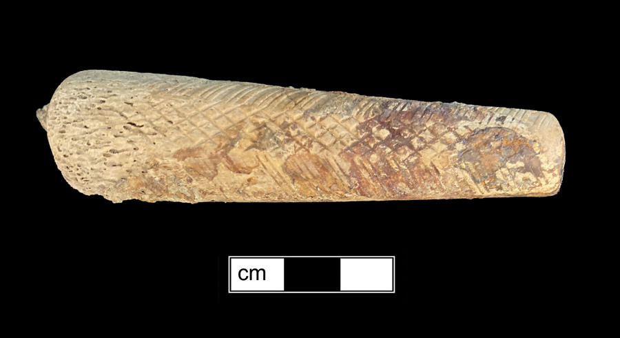 Image of bone knife handle.