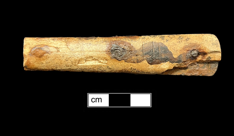 Image of bone knife handle.
