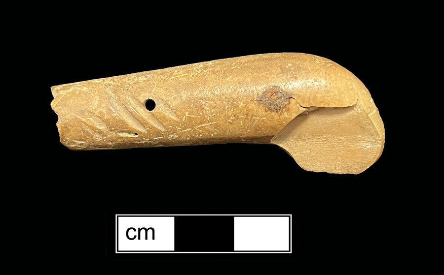 Image of bone knife handle.
