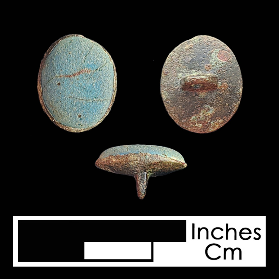 Image of copper alloy/glass linked button.