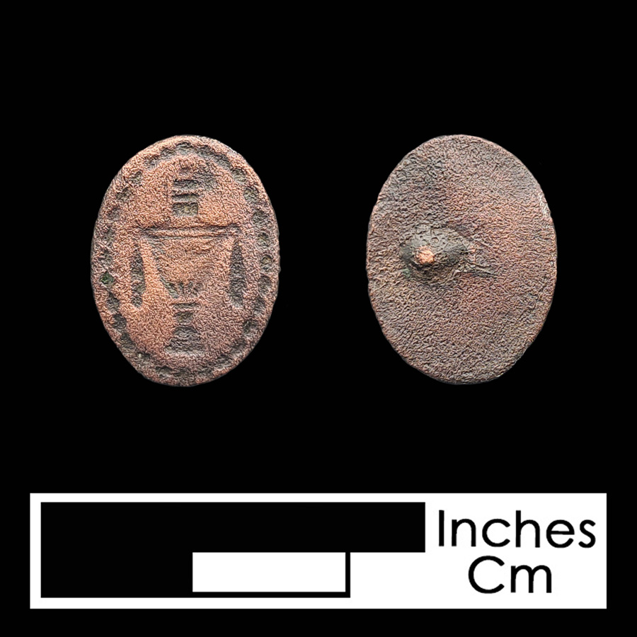 Image of copper alloy linked button.