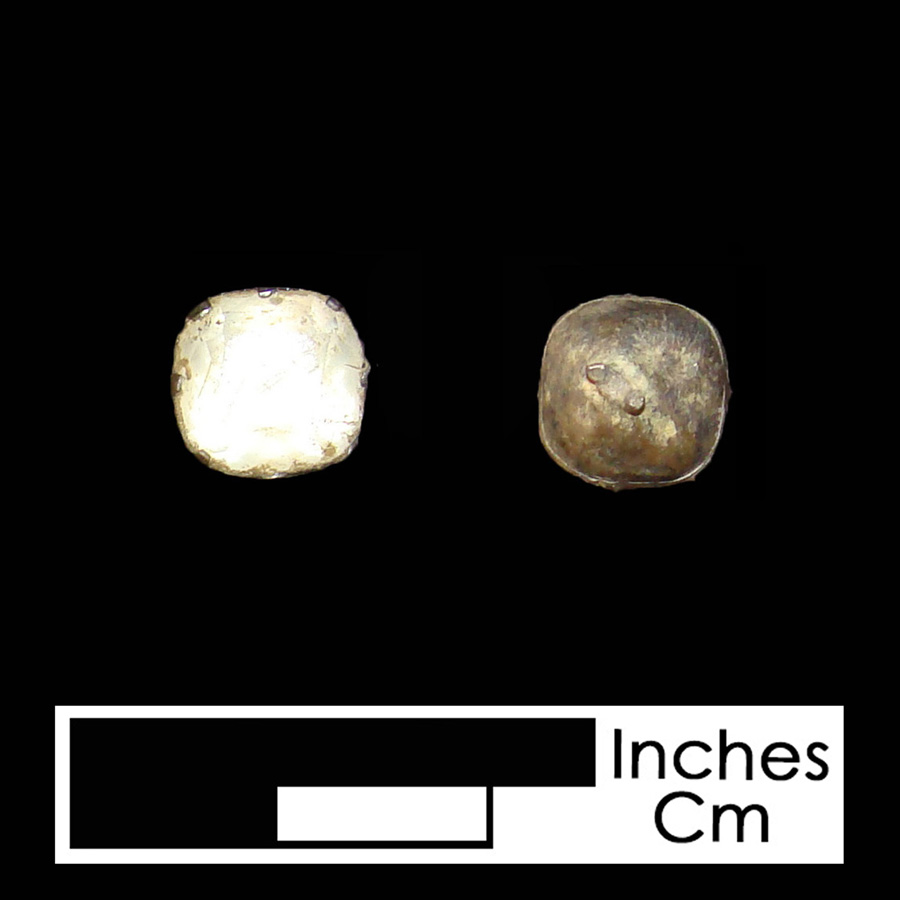 Image of silver linked button.