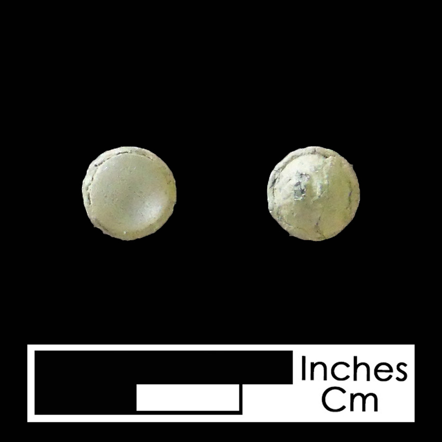 Image of pewter/glass linked button.