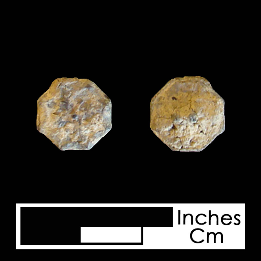 Image of pewter linked button.