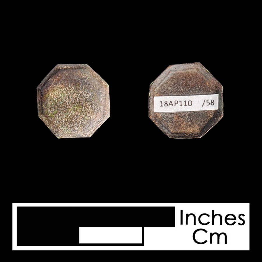 Image of copper alloy linked button.